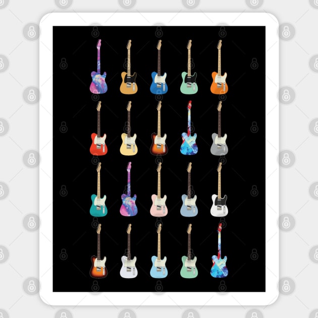 T-Style Electric Guitar Icons Huge Collection Sticker by nightsworthy